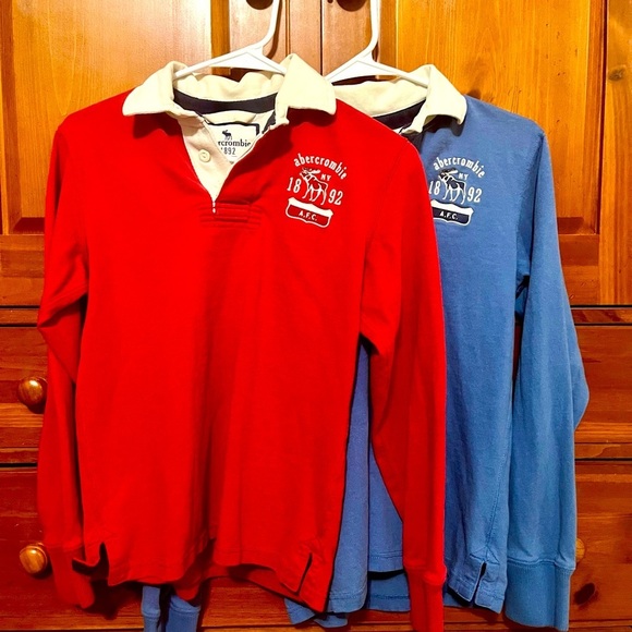 TWO Abercrombie & Fitch Kids Rugby Shirts - Medium - Picture 2 of 5